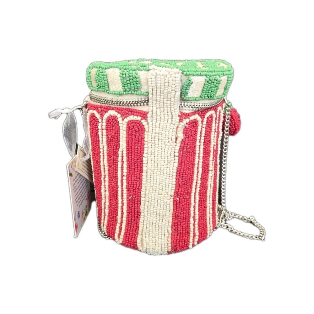 New Funky Homemade Raspberry Jam Beaded Bag Purse Clutch Viral TikTok India Gift - Picture 2 of 4